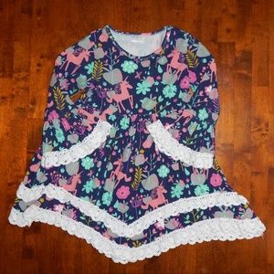 Bell Sleeve Lace Ruffle Blouse Unicorns